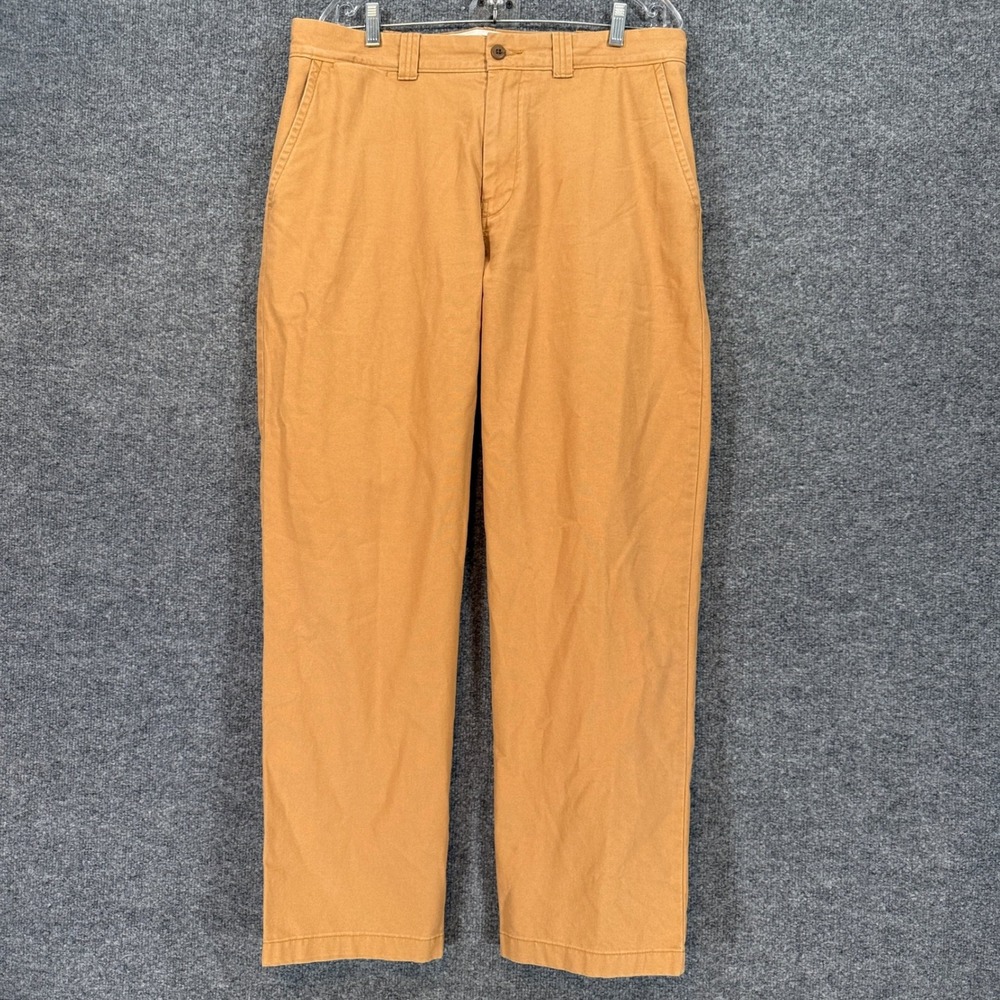 J.Crew Pants Mens 34 x32 Dark Tan Oarsman Canvas Straight Leg Trousers Chinos
